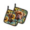 Edge Collections - 7.5" x 7.5" - Multicolor - Decorative Sunflower-Themed Holders for Kitchen - 2 Piece